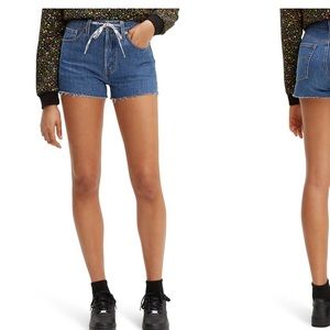 Levi’s high waisted 501 jean shorts drawstring